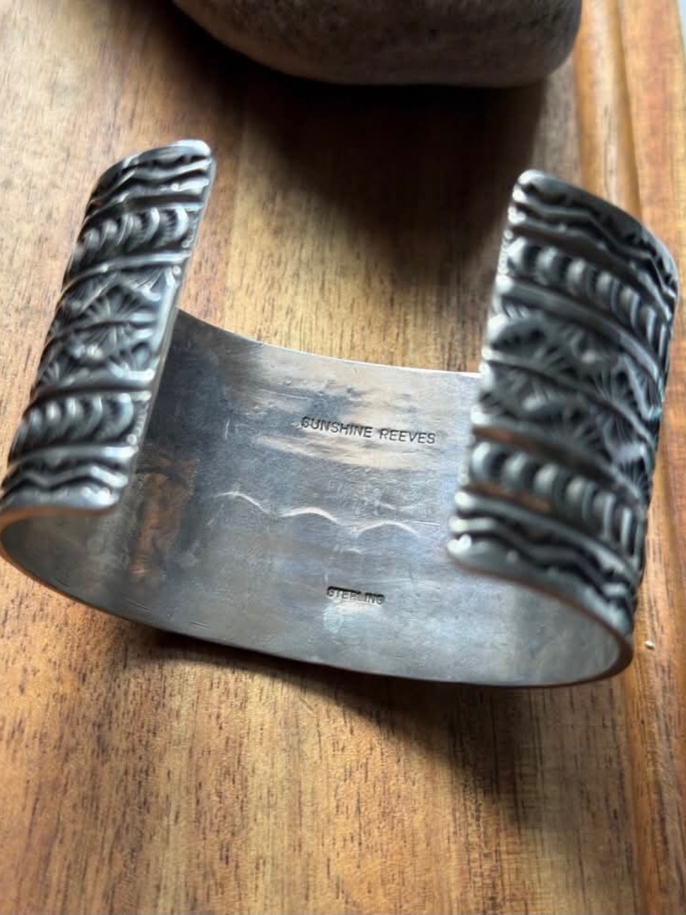 Sunshine Reeves Sterling Silver Thunderbird Cuff Bracelet Navajo Gift - Picture 4 of 12